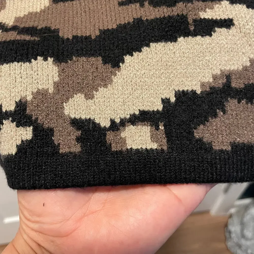 women's Philosophy 2X camouflage knit sweater long sleeves cozy casual relax